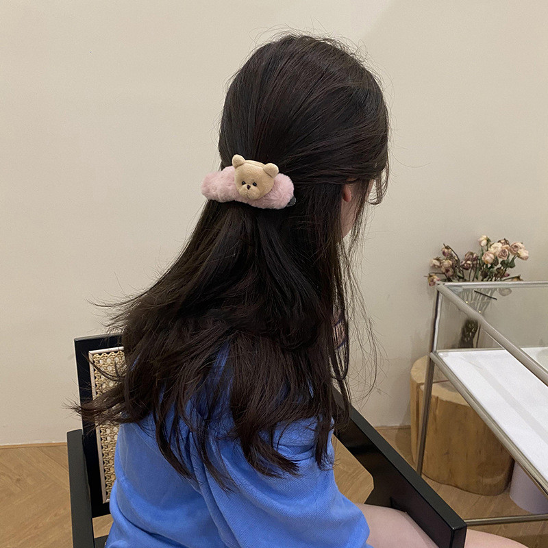Moda coreeană urs de pluș ac de păr pentru fete acrilic banană clemă coadă de cal clemă duckbill accesorii de păr femei