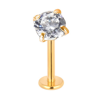 ASTM F136 Ttianium PIERC Labret Ear Lip Stud Jewelry Square CZ Stone Cartige Tragus Fülbevaló Nyelvcsavarok Menetes testékszerek