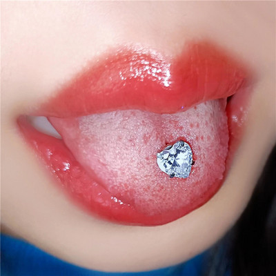 1 buc. Piercing din oțel titan inel pentru limbă, cristal, zircon, pentru femei, piercing, bijuterii pentru corp, pentru ureche, pentru buze
