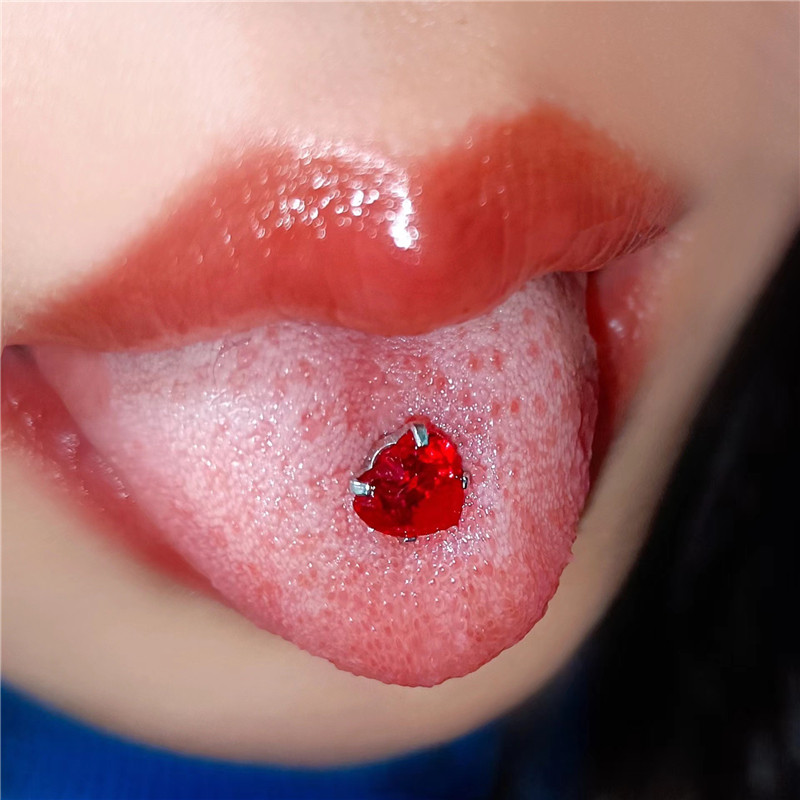 1 buc. Piercing din oțel titan inel pentru limbă, cristal, zircon, pentru femei, piercing, bijuterii pentru corp, pentru ureche, pentru buze