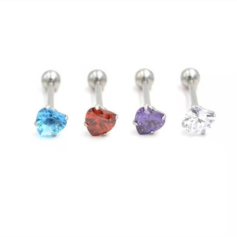 1 buc. Piercing din oțel titan inel pentru limbă, cristal, zircon, pentru femei, piercing, bijuterii pentru corp, pentru ureche, pentru buze