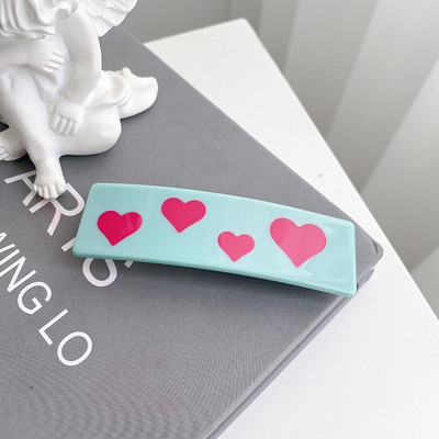 Acetat Imprimă Inimă Agrafă Păr Crab Dimensiune Medie Gheară Păr Fată Accesorii Păr Femei Brășete