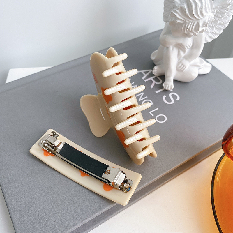 Acetat Imprimă Inimă Agrafă Păr Crab Dimensiune Medie Gheară Păr Fată Accesorii Păr Femei Brășete