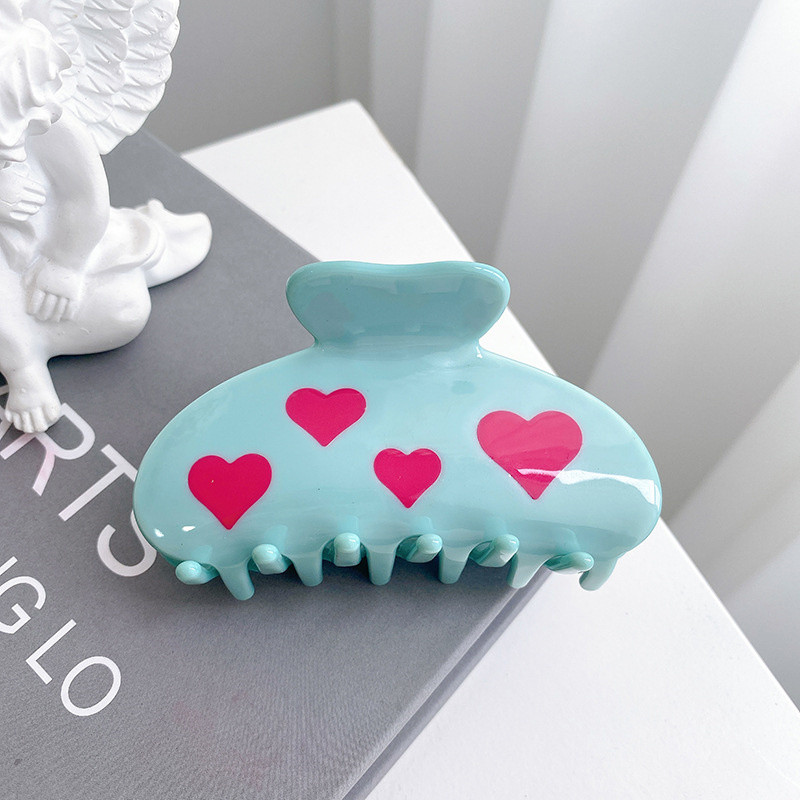 Acetat Imprimă Inimă Agrafă Păr Crab Dimensiune Medie Gheară Păr Fată Accesorii Păr Femei Brășete