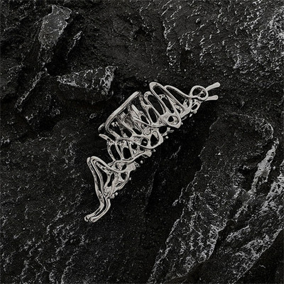 Personalitate Design geometric Lichid metal în formă de gheare ac de păr Femei cu formă specială Disc gheare de păr Agrafe de prindere de dimensiuni mari