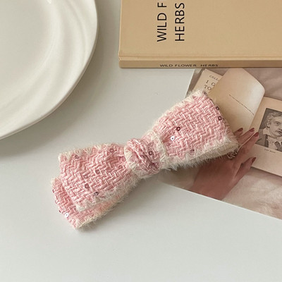 Agraf de păr vintage cu fundă prințesă agrafă pentru cap INS agrafă de primăvară cu temperament elegant pentru femei, accesorii de păr pentru fete de modă din Coreea