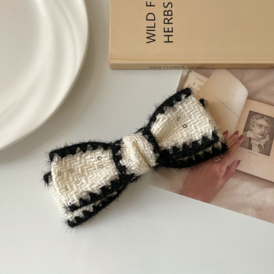 Agraf de păr vintage cu fundă prințesă agrafă pentru cap INS agrafă de primăvară cu temperament elegant pentru femei, accesorii de păr pentru fete de modă din Coreea