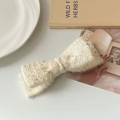 Agraf de păr vintage cu fundă prințesă agrafă pentru cap INS agrafă de primăvară cu temperament elegant pentru femei, accesorii de păr pentru fete de modă din Coreea