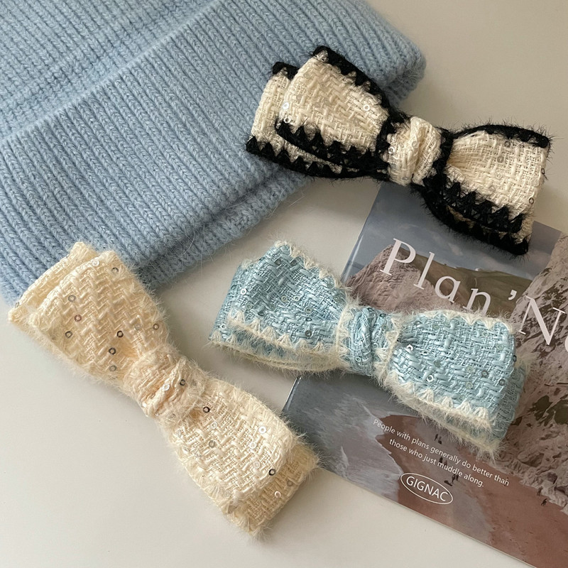 Agraf de păr vintage cu fundă prințesă agrafă pentru cap INS agrafă de primăvară cu temperament elegant pentru femei, accesorii de păr pentru fete de modă din Coreea