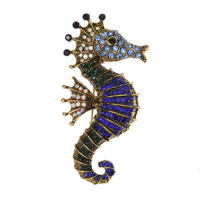 2022 New Sparkling AAA Rhinestone Seahorse Brooches Sea Animal Office Casual καρφίτσες καρφίτσας Δώρα κοσμήματα καρφίτσας anime