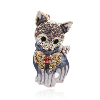 Strasuri Drăguț Arc Pisicuță Broșă Femei Animal Macara Cataramă Știft Party Casual Insignă Corsaj Cadou Bijuterii de lux elegant pentru femei