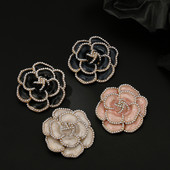 Novi dolazni biserni broševi s cvijetom kamelije za žene Emajlirana igla Elegantne igle za revere Bedž Korzaž Modni dodaci za nakit
