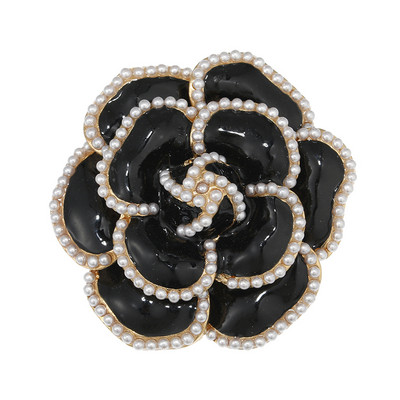 Novi dolazni biserni broševi s cvijetom kamelije za žene Emajlirana igla Elegantne igle za revere Bedž Korzaž Modni dodaci za nakit