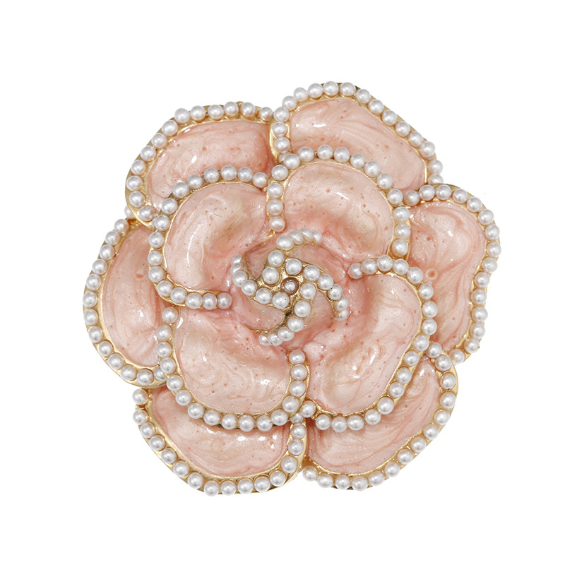Novi dolazni biserni broševi s cvijetom kamelije za žene Emajlirana igla Elegantne igle za revere Bedž Korzaž Modni dodaci za nakit