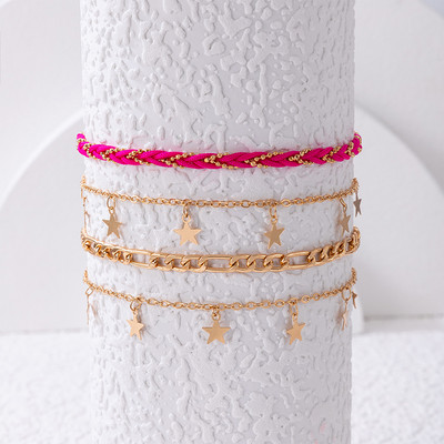 Tocona 4 buc/seturi ciucuri fermecătoare stea glezne pentru femei la modă cristal clar piatră lanț pentru picioare bijuterii boeme cadou 15612