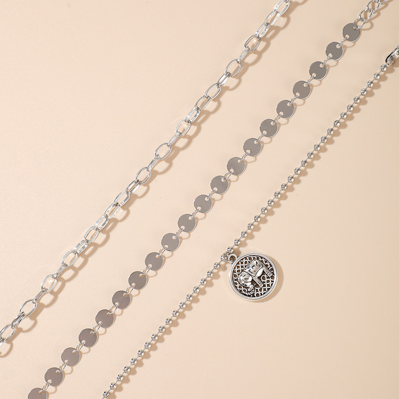 Tocona 3 buc/seturi de glezne de elefant la modă pentru femei Brelocuri de culoare argintie napolitană geoemtric lanț pentru picioare bijuterii boeme 15948