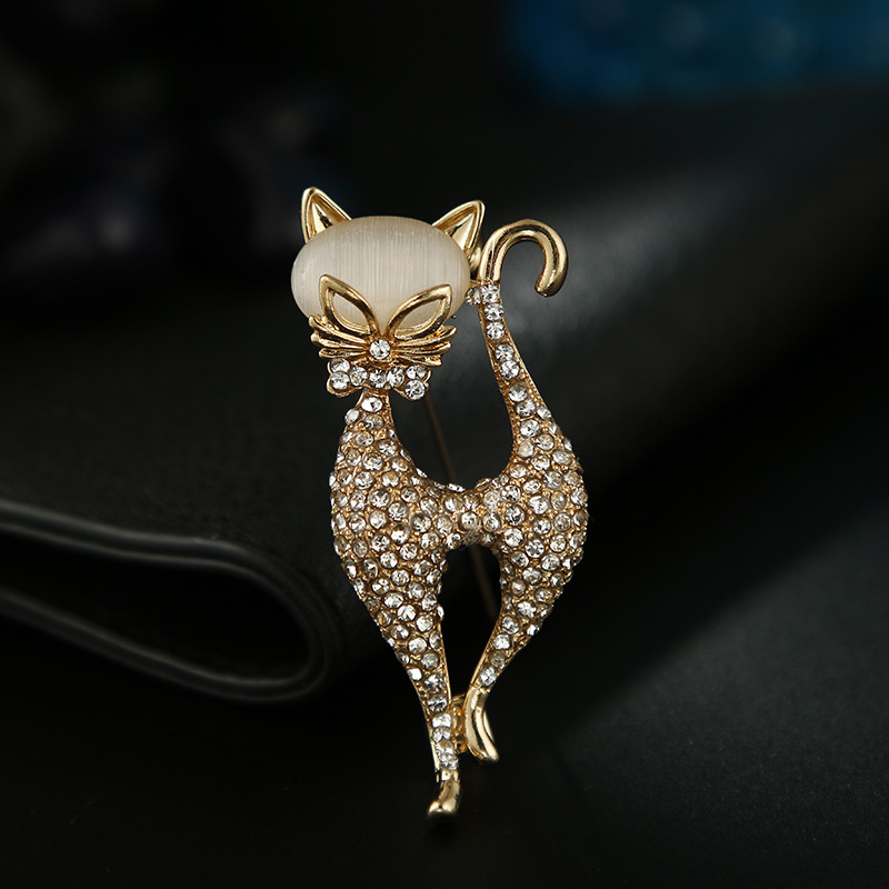 2022 noi broșe drăguțe AAA cu strass pisici broșe pentru femei pisica animl ocazional petrecere email broșă ace cadouri