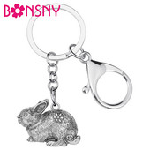Breloc de iepure placat cu aur antic din aliaj Bonsny Breloc de chei cu animale drăguț Bijuterii pentru femei, accesoriu pentru poșeta cadou farmec pentru copii