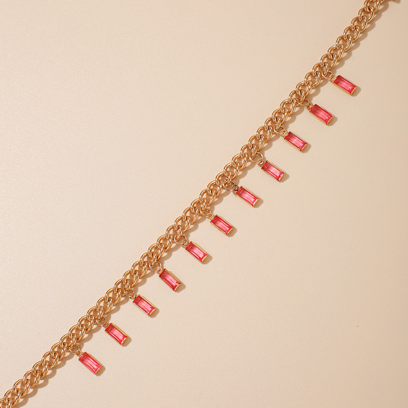 Tocona Boemia rosu stras ciucuri glezna pentru femei de culoare auriu aliaj metal reglabil la modă bijuterii accesorii 15294