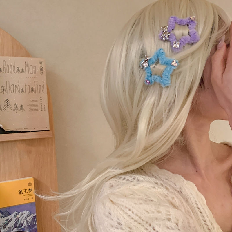 Millennium Spice Girl Metal Bear Star Agraf Femei Sweet Love Agrafe cu paiete Clip BB Clip pentru breton lateral