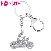 Bonsny Halloween antic placat cu aur motocicletă craniu breloc breloc schelet bijuterii pentru femei bărbați copil la modă decorare mașină
