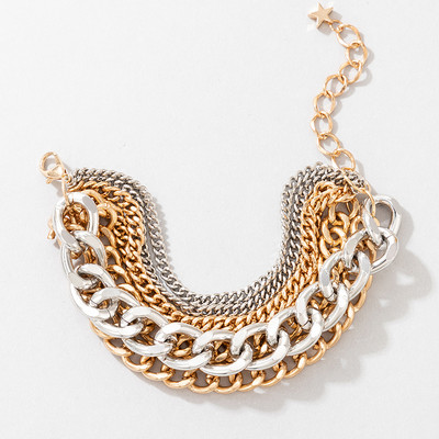 Tocona Charms Braci de gleznă cu paiete dreptunghiulare pentru femei Culoarea aurie Geometrie Aliaj Metal Bijuterii boeme reglabile 8068