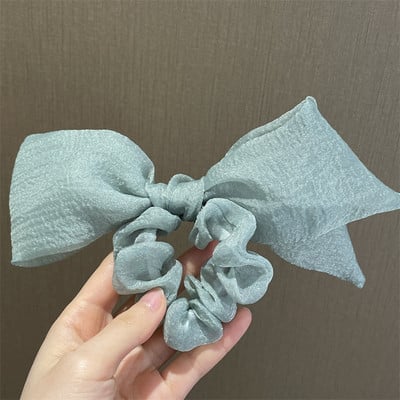 Organza Bowknot Szalag Haj gumiszalag Haj Kötél Női Hajkiegészítők Fejdísz Koreai Organza Elasztikus Hajpántok