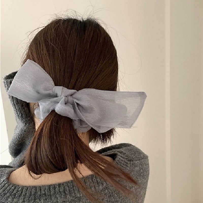 Organza Bowknot Szalag Haj gumiszalag Haj Kötél Női Hajkiegészítők Fejdísz Koreai Organza Elasztikus Hajpántok