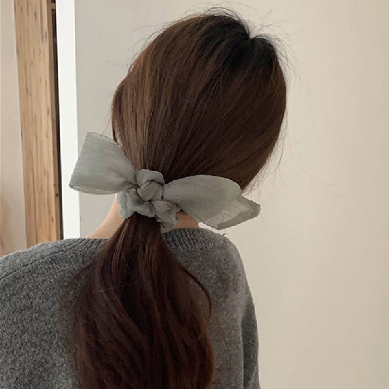 Organza Bowknot Szalag Haj gumiszalag Haj Kötél Női Hajkiegészítők Fejdísz Koreai Organza Elasztikus Hajpántok