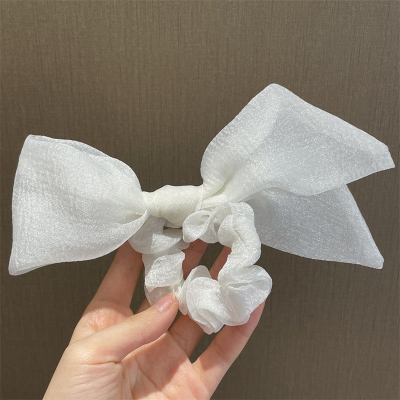 Organza Bowknot Szalag Haj gumiszalag Haj Kötél Női Hajkiegészítők Fejdísz Koreai Organza Elasztikus Hajpántok
