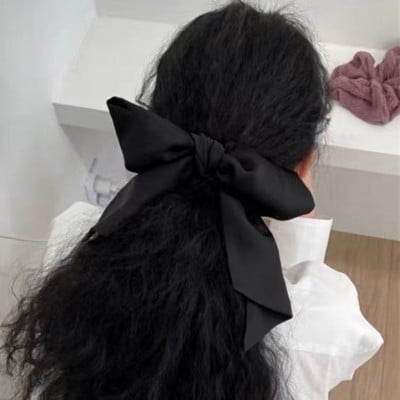 Υψηλής ποιότητας Κομψό Μεγάλο Σατέν Δαχτυλίδι Μαλλιά με Φιόγκο για Κορίτσι Καλοκαίρι Νέα Γυναικεία Αξεσουάρ Μαλλιών Αποσπώμενα Scrunchies Bowknot
