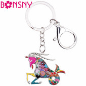 Bonsny Enamel Star Lucky Zodiac Bak Kulcstartó Női Kulcstartók Ajándék Kézitáska Bűbájok Kulcstartó Autókulcs Pénztárca Divat Ékszer