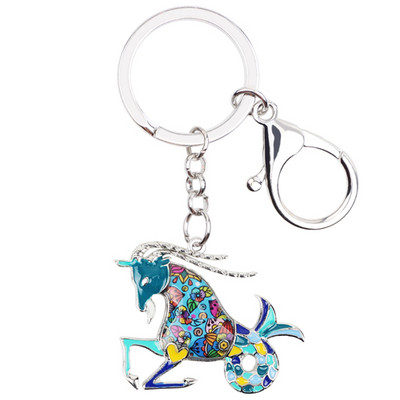 Bonsny Enamel Star Lucky Zodiac Bak Kulcstartó Női Kulcstartók Ajándék Kézitáska Bűbájok Kulcstartó Autókulcs Pénztárca Divat Ékszer