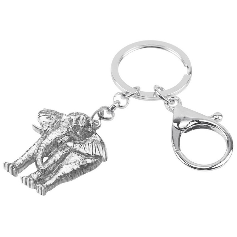 Bonsny Alloy antik aranyozott dzsungel elefánt kulcstartók nagy aranyos állatkulcstartó ékszerek férfiaknak gyerekeknek divatos ajándék dekoráció