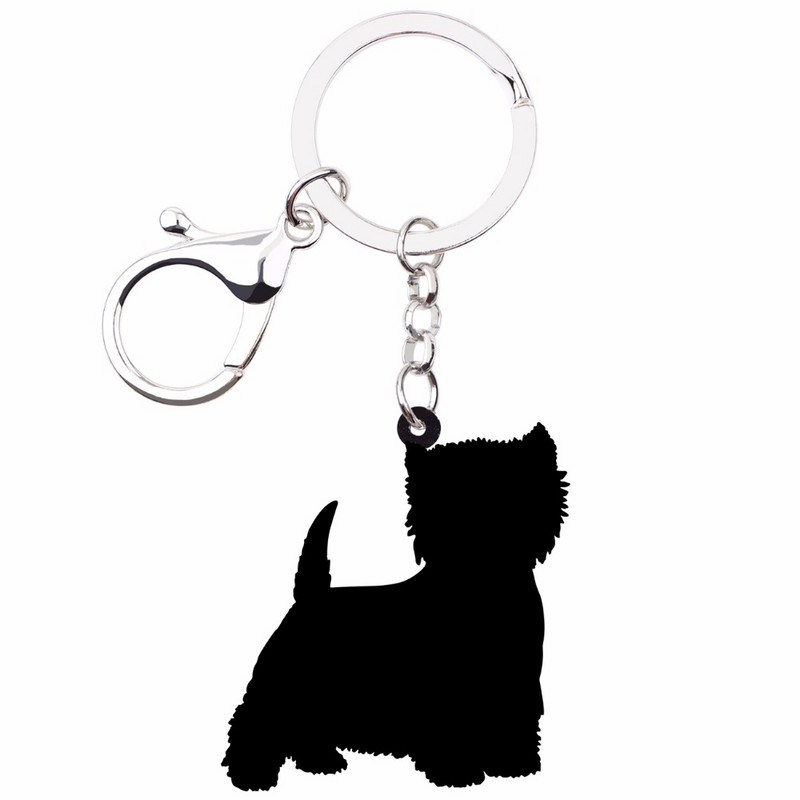 Bonsny Akril Anime Ékszer West Highland White Terrier Kulcstartó Női Lánytáska Autós Kulcs Kézitáska Pénztárca Bűbájok Kulcstartók AJÁNDÉK