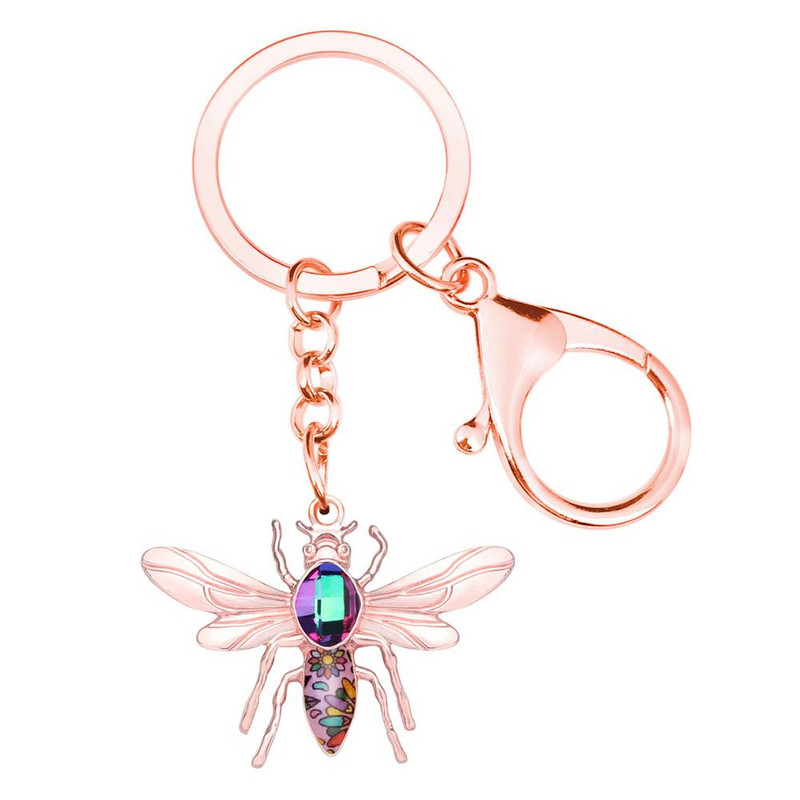 Breloc cu miere de albine din aliaj placat cu aur antic, breloc chei cu insecte, lanțuri chei pentru fete, bărbați, geantă cadou, accesorii pentru posetă