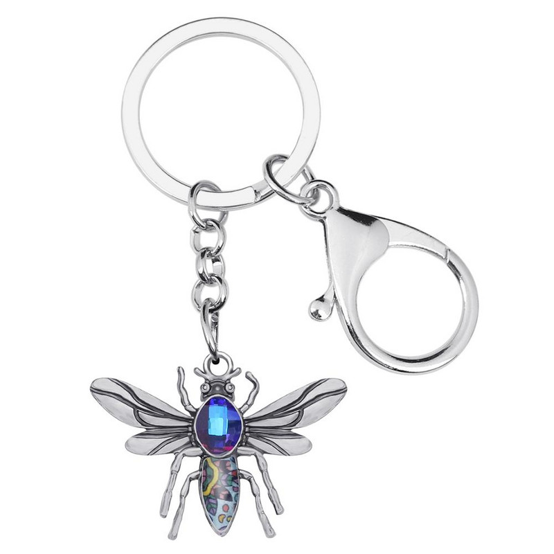 Breloc cu miere de albine din aliaj placat cu aur antic, breloc chei cu insecte, lanțuri chei pentru fete, bărbați, geantă cadou, accesorii pentru posetă