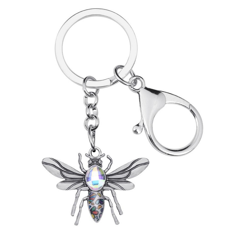 Breloc cu miere de albine din aliaj placat cu aur antic, breloc chei cu insecte, lanțuri chei pentru fete, bărbați, geantă cadou, accesorii pentru posetă