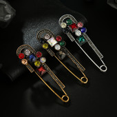 Brosa de siguranta cristal doamne vintage mare pulover design primavara 3 culori la alegere cadou