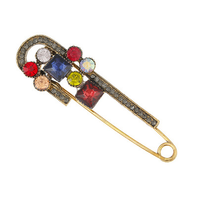 Brosa de siguranta cristal doamne vintage mare pulover design primavara 3 culori la alegere cadou