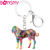 Lanț chei pentru câine email Saint Bernard Bonsny pentru femei breloc breloc breloc breloc bărbat suport cheie mașină accesorii bijuterii