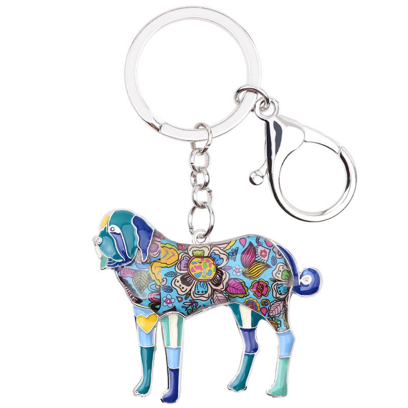 Lanț chei pentru câine email Saint Bernard Bonsny pentru femei breloc breloc breloc breloc bărbat suport cheie mașină accesorii bijuterii