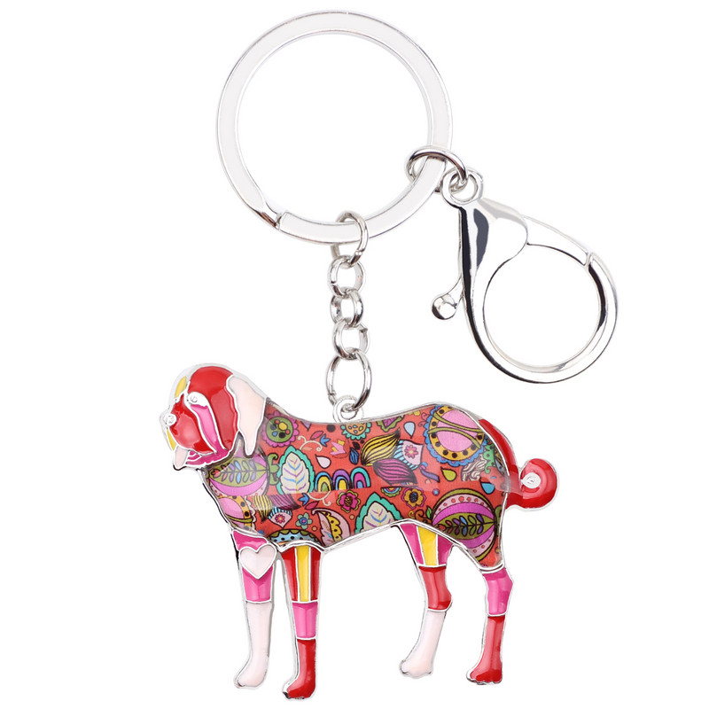 Lanț chei pentru câine email Saint Bernard Bonsny pentru femei breloc breloc breloc breloc bărbat suport cheie mașină accesorii bijuterii