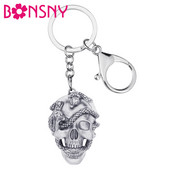 Breloc cu craniu de șarpe, din aliaj de Halloween, placat cu aur antic, breloc cu schelet, bijuterii pentru femei, copii, adolescenți, cadouri de modă.