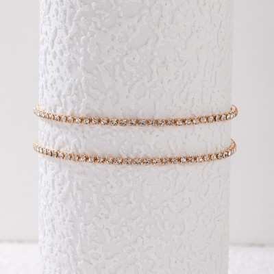 Tocona Lanț de picior cu strass colorat de lux pentru femei Brelocuri din aliaj de aur, metal, bijuterii reglabile gleznă 2 buc/seturi 21080