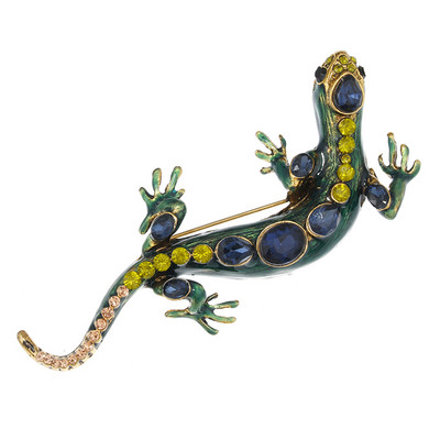 Noi broșe de șopârlă de cristal pentru femei și bărbați Ace animale de vară, strălucitoare, broșă cu strass, bijuterii, accesorii pentru copii