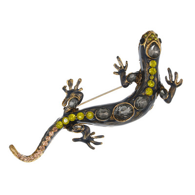 Noi broșe de șopârlă de cristal pentru femei și bărbați Ace animale de vară, strălucitoare, broșă cu strass, bijuterii, accesorii pentru copii