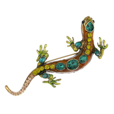 Noi broșe de șopârlă de cristal pentru femei și bărbați Ace animale de vară, strălucitoare, broșă cu strass, bijuterii, accesorii pentru copii