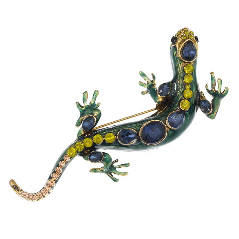 Noi broșe de șopârlă de cristal pentru femei și bărbați Ace animale de vară, strălucitoare, broșă cu strass, bijuterii, accesorii pentru copii