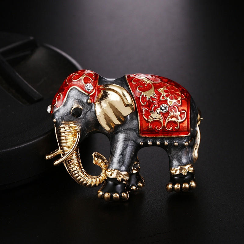 Broșe de elefant emailate la modă pentru femei Broșă cu animale drăguțe Accesorii pentru haine de iarnă Ace cadou pentru rucsacuri